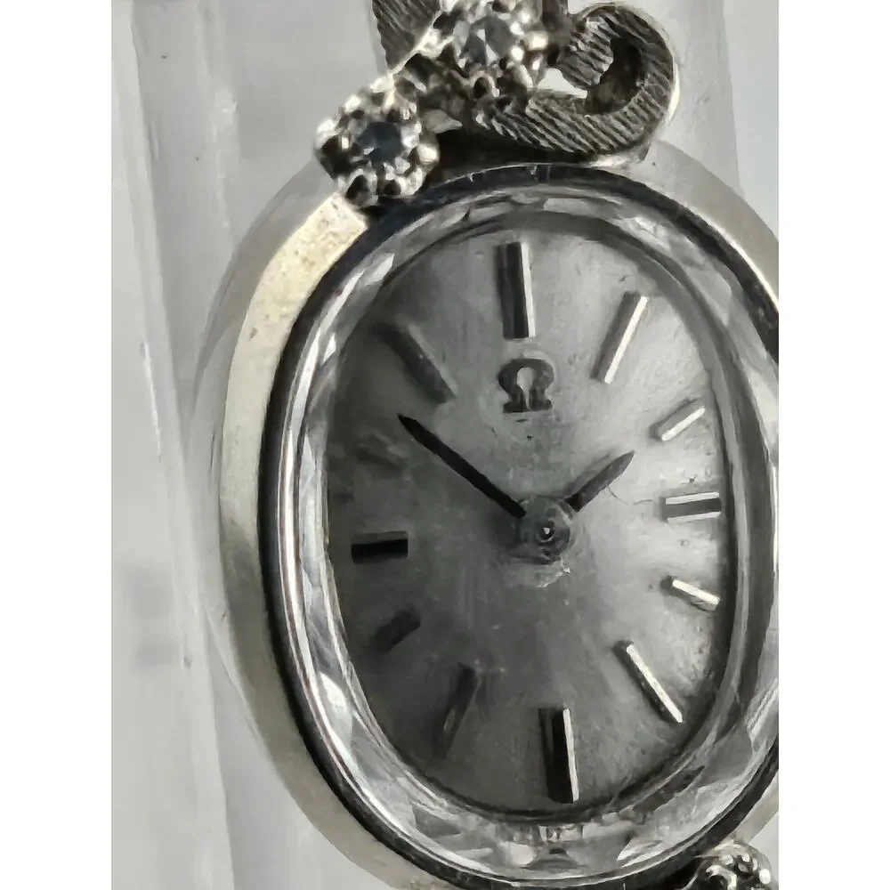 Vintage 1966 OMEGA Ladies 6 Diamond 14k Cocktail Watch 17 Jewel 484 Cal Runs